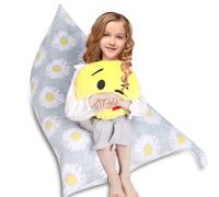 SANFERGE Stuffed Housse de rangement pour pouf de rangement, 132 x 80 cm, grand organisateur de jouets pour enfants et adultes, lavable, durable, chaise longue triangulaire (housse uniquement