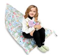 SANFERGE Stuffed Housse de rangement pour pouf de rangement, 132 x 80 cm, grand organisateur de jouets pour enfants et adultes, lavable, durable, chaise longue triangulaire (housse uniquement