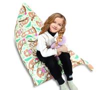 SANFERGE Stuffed Housse de rangement pour pouf de rangement, 132 x 80 cm, grand organisateur de jouets pour enfants et adultes, lavable, durable, chaise longue triangulaire (housse uniquement