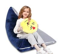 SANFERGE Stuffed Housse de rangement pour pouf de rangement, 132 x 80 cm, grand organisateur de jouets pour enfants et adultes, lavable, durable, chaise longue triangulaire (housse uniquement