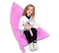 SANFERGE Stuffed Housse de rangement pour pouf de rangement, 132 x 80 cm, grand organisateur de jouets pour enfants et adultes, lavable, durable, chaise longue triangulaire (housse uniquement