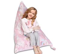 SANFERGE Stuffed Housse de rangement pour pouf de rangement, 132 x 80 cm, grand organisateur de jouets pour enfants et adultes, lavable, durable, chaise longue triangulaire (housse uniquement