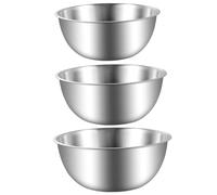 Sanfiyya Bols à mélange en acier inoxydable, bols empilables de 3 pc avec marques de mesure, 1200 ml / 1800 ml / 2500 préparation cuisine