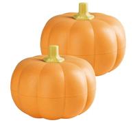 Sanfiyya Plats de bonbons à double couche, 2pcs conception à l'épreuve de l'humidité bol citrouille avec support cure-dents pour les fêtes Thanksgiving/Halloween / 7 pouces