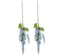 Sanfiyya Wisteria Artificielle Pending Fleurs, 2 Pack Blue Silk Garland, 43 Décor de Vigne extérieur/intérieur résistant aux UV pour Fond de Mariage, Patio, Jardin