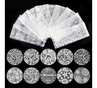 Sanfly 10pcs White en Dentelle Ongles Autocollants Accessoires d'art Nail Décorations Floral Nails Conseils pour Manucure