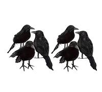 Sanfly 6pcs Artificiels Black Birds Prop Ravens Décor pour Fête en Salle D'extérieur Halloween Décorations