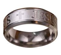 Sanfly Acier Inoxydable jésus Croix Anneau Lettre Bible prière bagues Mode Bande Anneau Christ promis Bijoux Cadeaux pour Hommes