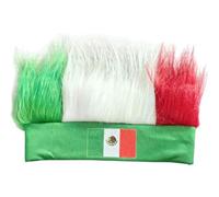 Sanfly Bandeau Patriotique Coloré en Poils, Drapeau Mexicain, Perruque, Accessoire De Supporters De Football Mexicains pour Événements Sportifs