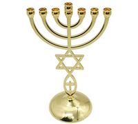Sanfly Bougeoir juif à 7 Branches, bougeoir Menorah à 7 Branches, Chandelier étoile de David, Temple de Jérusalem, Super Cadeau