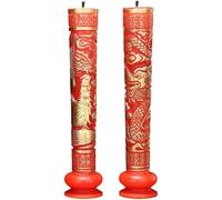 Sanfly Bougies Chinoises De Mariage Dragon Phénix, Doubles Bougies Traditionnelles, Pilier Rond pour Décoration De Salle De Mariage