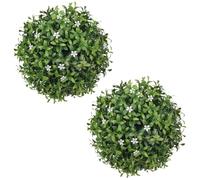Sanfly Boules Topiaires Artificielles, Boule d'herbe À Feuilles Réaliste, Boules De Fausse Herbe Suspendues, Boule De Verdure Décorative pour Jardin Cour