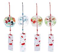 Sanfly Carillons Éoliens De Style Japonais 4 Pièces/Ensemble Cloches en Verre Carillons Éoliens De Poisson Carillons Éoliens Bonne Chance Ornements Artisanaux Décoration De Maison