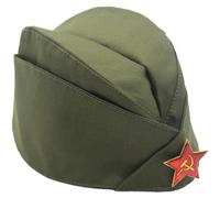 Sanfly Casquette De Garnison M81 De L'armée Soviétique CCCP URSS De Seconde Guerre Mondiale, avec Badge, Souvenirs De Guerre Patriotique Russe