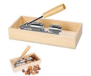 Sanfly Casse-Noix Robuste avec Base en Bois Outil Manuel pour Éplucher Les Noix De Pécan pour Noix Noix De Pécan Noisettes Amandes