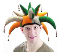 Sanfly Chapeau de bouffon de Carnaval pour Adultes, Casquette de fête, Multicolore, Chapeau de Clown du Mardi Gras, Mascarade, Accessoire de Cosplay