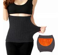 Sanfly Chauffe-Ventre en Cachemire Doux et Chaud, Cache-Taille, Reliure de Rein, soutient élastique, Protecteur d'estomac, Bande de Renfort arrière, Noir