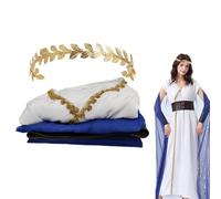 Sanfly Costume De Déesse Grecque Antique, Déesse De Chasse À Lune, Déguisement De Carnaval avec Coiffe Amovible pour Femmes.