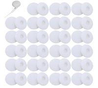 Sanfly Coussinets d'oreille De Remplacement, 50 Pièces, Housses en Éponge, Embouts en Mousse Souple Blanche, Bouchons d'oreille pour Écouteurs Mp3 Mp4, Téléphone Portable