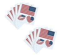 Sanfly Drapeau Américain Tatouages ??temporaires 10 Feuilles USA Party Independence Day Heart Lèvres Autocollants 4 Juillet Décoration Art Corporel pour Le Bras De Visage