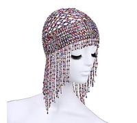 Sanfly Exotique perlé Strass Gland Casquette perlé Casque bohême chaîne Bijoux Danse du Ventre égyptien cléopâtre Cheveux Accessoires