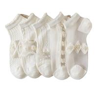 Sanfly Femmes 5 Paires/Ensemble Cheville Haute en Nylon Transparent Chaussettes Cristal Cheville Chaussettes pour été Chaussettes Transparentes Nylon Voir à Travers Les Chaussettes