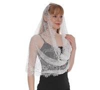 Sanfly Femmes église Chapelle Voile Dentelle Broderie Voile Formel Couvre-Chef écharpe Espagnol brodé châle pour la Communion de Masse Latine