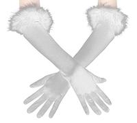 Sanfly Gants d'opéra Longs Gants de Plumes de Satin Gants de déguisement de mariée de Style des années 1920 Gants d'opéra de Bal de Mariage Gants Classiques de Longueur de coude