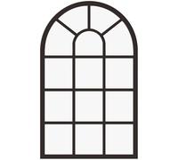 Sanfly Miroir Mural De Fenêtre Arquée, Miroir D'accent De Ferme Rustique, Miroir D'entrée avec Cadre en Bois, Miroir Acrylique pour Salon, Salle De Bain, Chambre À Coucher, Cuisine
