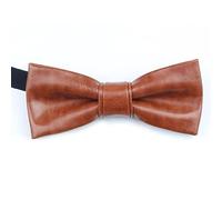 Sanfly Noeud Papillon pré-noué en Cuir PU à Rayures Uniques Noeud Papillon Classique Solide Tux réglable pour Mariage fête d'affaires Formelle