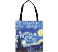 Sanfly Peinture À l'huile Van Gogh Fourre-Tout en Toile Nuit Étoilée Grand À Bandoulière Décontracté pour Femme À Main Réutilisable Polyvalent Résistant D'épicerie en Coton pour