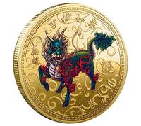Sanfly Pièce commémorative Chinoise Pi Xiu, pièces de Fortune Traditionnelles en Or Feng Shui, pièces de Bonne Chance, Cadeau d'art à Collectionner, pièces de Chance, Cadeau d'art