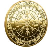 Sanfly Pièce De Monnaie Nordique Viking Mjolnir, Marteau De Thor, Pièces Porte-Bonheur Nordiques, Médailles Commémoratives (Boussole Viking)