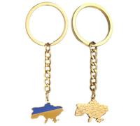 Sanfly Porte-clés Carte De L'ukraine en Acier Inoxydable, Pendentif De De L'ukraine, Drapeau De Style Ethnique, Accessoires