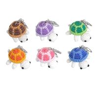 Sanfly Porte-clés Tortue Drôle 6 Pièces Porte-clés Tortue Au Crochet Fait À Main Mini De Tortue Porte-clés Au Crochet, Pendentif De À Dos De Charme De De Jouet De Tortue