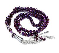 Sanfly Prière Musulmane Chapelet Perles Islam Prière Dhikr Misbaha Tasbih Perles Collier Islamique Eid Ramadan Cadeau