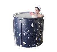 Sanfoelek Baignoire pliable portable en PVC épais pour adulte - Sans installation - Eau froide - Spa - Bain de glace - Spa - Baignoire non gonflable séparée - 70 x 65 cm - Bleu
