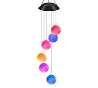 Sanfoelek Carillon éolien à énergie solaire Lampe Color-c Boule d'extérieur H-anging Lumière pour jardin, rue, décoration de maison