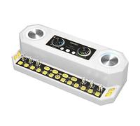 Sanfoelek Carte son et équipement O multifonctions BT Carte son électrique Équipement de diffusion sonore avec effet de lumière coloré pour chant, diffusion en direct, voix et musique