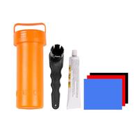 Sanfoelek Kit de réparation de SUP avec patchs en PVC et colle pour gonflables Kit de réparation portable avec clé pour kayak gonflable bateau radeau surf