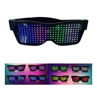 Sanfoelek Lunettes LED personnalisables BT LED Lunettes lumineuses colorées pour messages DIY 31 animations 11 images Mode musique Jouets lumineux pour fête Rave Music Festival