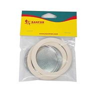 Sanfor Caoutchouc plat pour cafetière 9 tasses | Paquet 1 filtre 2 joints | caoutchouc | Blanc | 8,2 x 8,2 x 0,1 cm