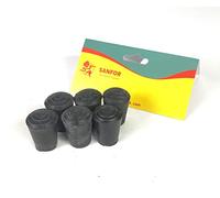 Sanfor | Embout en caoutchouc | Protection pieds et tubes de 15 mm | Bâtons de soutien | Embout cylindrique | Antidérapant, adhésif | Couleur noire | 6 unités