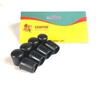 Sanfor | Embout en PVC | Protection pieds et tubes de 10 mm | Cannes de soutien | Embout cylindrique | Antidérapant, adhésif | Couleur noire | 8 unités