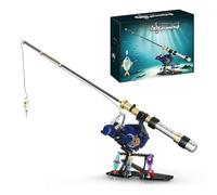SANFUNET Blocs de Construction Moulinet de Pêche, 479 Pièces Modèle de Moulinet de Pêche avec Leurres, Kit de Construction Jouet de Pêche pour Adultes, Compatible avec Les Grandes Marques