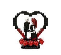 SANFUNET Construction Couple de Squelettes, 500+ PCS Kit de Modèle de Squeletts Amoureux d’Halloween avec Roses, Jouet de Décoration Cadeau pour Adultes, Compatible avec Les Grandes Marques