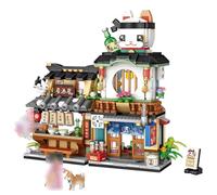 SANFUNET Ensemble de Blocs de Construction Street View Izakaya, Mini Jeu de Construction de Style Chinois avec Accessoires, pour Les Ados et Les passionnés de Construction(789 PCS)