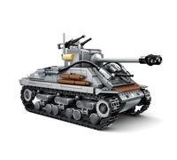 SANFUNET Kit de Construction pour Chars d'assaut, Plus de 600+ pièces, Maquette de Char Lourd Sherman M4 Gris, kit de Construction MOC, Compatible avec Les Grandes Marques (Sherman M4)