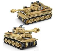 SANFUNET Kit de Construction pour Chars d'assaut, Plus de 600+ pièces, Maquette de Char Lourd Tiger Main Battle Gris, kit de Construction MOC, Compatible avec Les Grandes Marques
