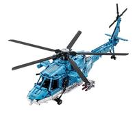 SANFUNET Maquette d'hélicoptère Militaire Bleu, modèle détaillé avec Accessoires d'armement, Jouet de Construction de Collection pour Les passionnés d'aviation